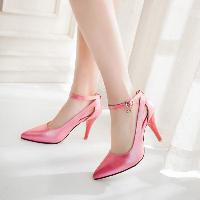 LANYUXUAN Plus Big Size 34-52 Shoes Woman New Wedding Ladies High Heels Fashion Sweet Dress Pointed Toe Women Pumps E-177