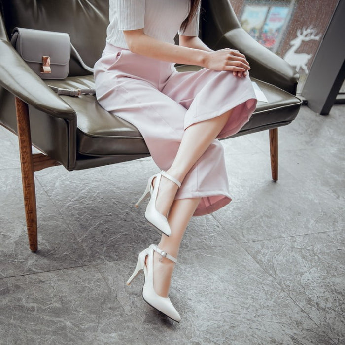 LANYUXUAN Plus Big Size 34-52 Shoes Woman New Wedding Ladies High Heels Fashion Sweet Dress Pointed Toe Women Pumps E-177