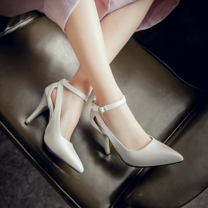 LANYUXUAN Plus Big Size 34-52 Shoes Woman New Wedding Ladies High Heels Fashion Sweet Dress Pointed Toe Women Pumps E-177