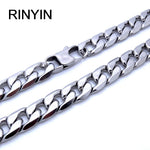 6/8/12mm Customize Length Mens High Quality Stainless Steel Necklace Curb Cuban Link Chain Fashion Jewerly
