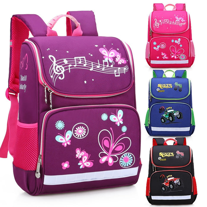 New Children School Bags Girls Butterfly School Backpack Kids Satchel Boy Car Knapsack Girl Backpack For School Space Bag