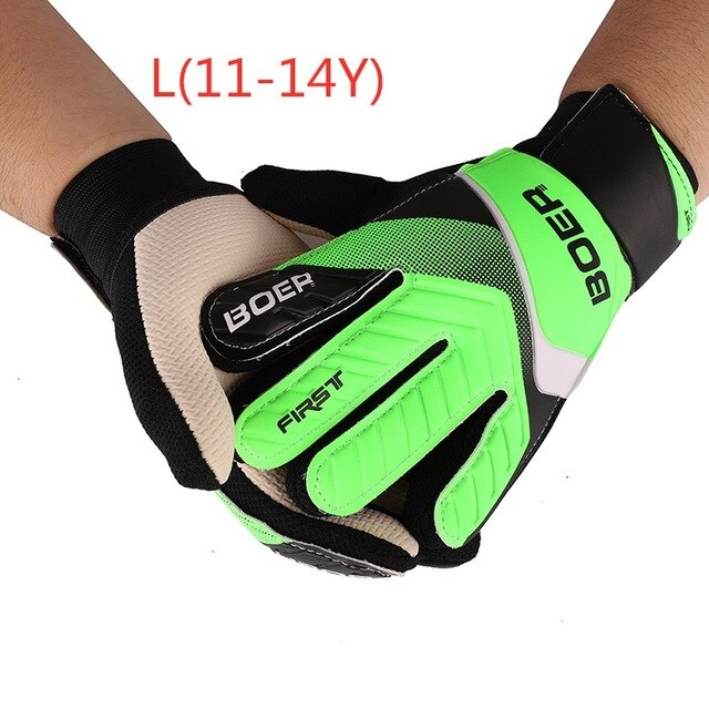Full Finger Goalie Gloves Boys Girls Rubber Anti Slip Wrist Wrap Soccer Football Apparel Accessories For Goalkeeper For Children