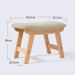 Solid Wood Stool Home Furniture Door Change Shoe Stool Nordic Fabric Soft Surface Ottoman Coffee Table Stool For Living Room Kid