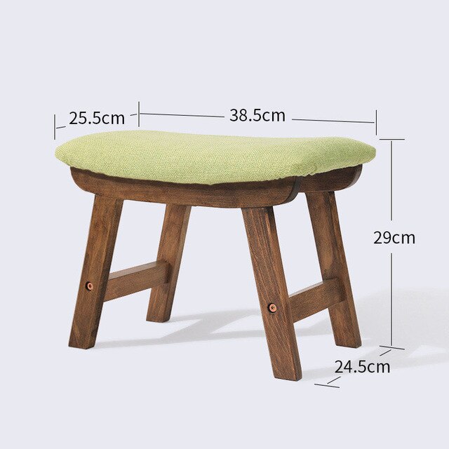 Solid Wood Stool Home Furniture Door Change Shoe Stool Nordic Fabric Soft Surface Ottoman Coffee Table Stool For Living Room Kid