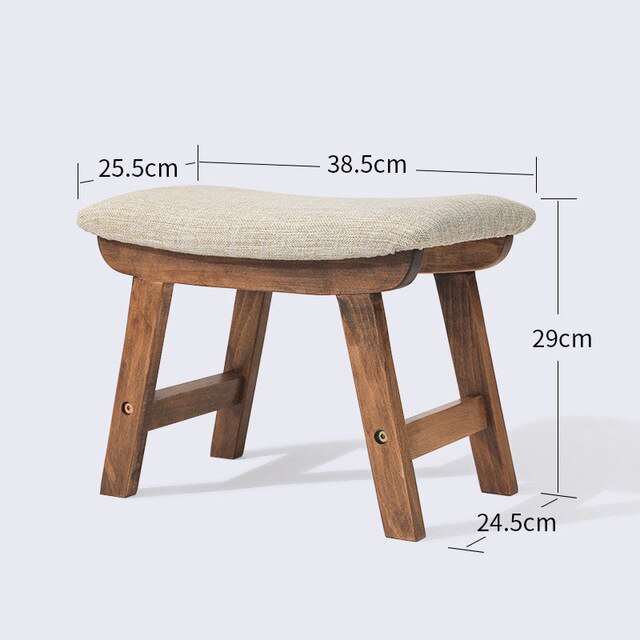 Solid Wood Stool Home Furniture Door Change Shoe Stool Nordic Fabric Soft Surface Ottoman Coffee Table Stool For Living Room Kid