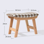 Solid Wood Stool Home Furniture Door Change Shoe Stool Nordic Fabric Soft Surface Ottoman Coffee Table Stool For Living Room Kid