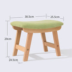 Solid Wood Stool Home Furniture Door Change Shoe Stool Nordic Fabric Soft Surface Ottoman Coffee Table Stool For Living Room Kid