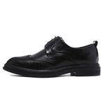 Handmade Microfiber Leather Men Oxfords Lace-Up 2019 Carved Business Men Formal Shoes, Men Dress Shoes