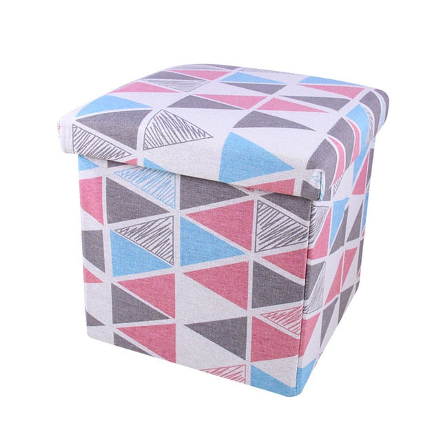 Cloth storage box foldable storage stool storage stool can sit adult multifunctional square sofa shoe changing stool  ottoman