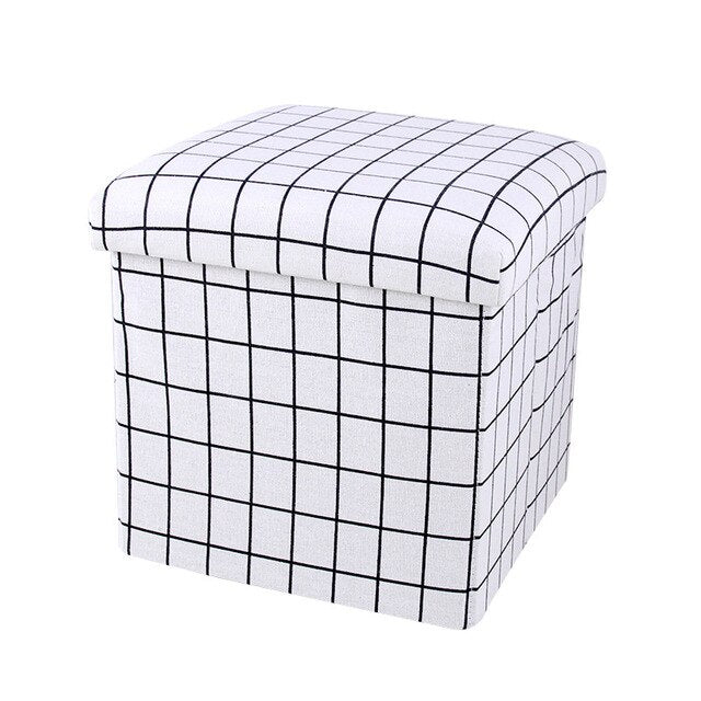 Cloth storage box foldable storage stool storage stool can sit adult multifunctional square sofa shoe changing stool  ottoman