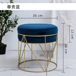 Nordic Metal Ottoman Modern Fashion Bedroom Make Up Stool Velet Change Shoes Ottoman Heavy Bearing  Home Furniture