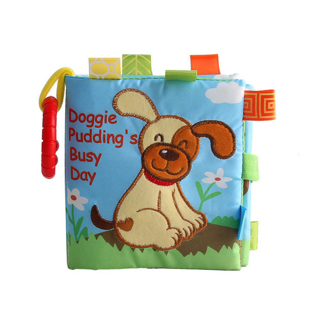 newborn Baby Kids Intelligence Development 3D rattle early learning Animal Picture BB Sound Cognize Cloth Book Educational Toy