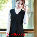 Black Blue Female Elegant Women's Skirt Suits Suit Dress Costumes Office Wear Blouse Skirt and Jacket Set 2 Set Piece Vest Shirt