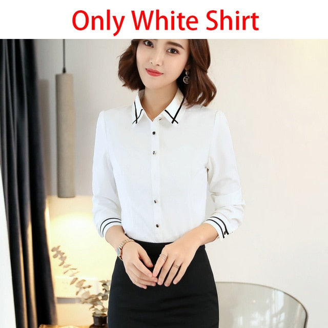 Black Blue Female Elegant Women's Skirt Suits Suit Dress Costumes Office Wear Blouse Skirt and Jacket Set 2 Set Piece Vest Shirt