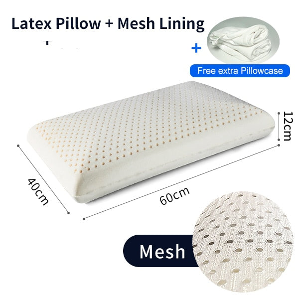 PurenLatex 60x40x11 Thailand Natural Latex Orthopedic Massage Pillow Neck Cervical Spine Protected Remedial Big Vertebrae Pillow