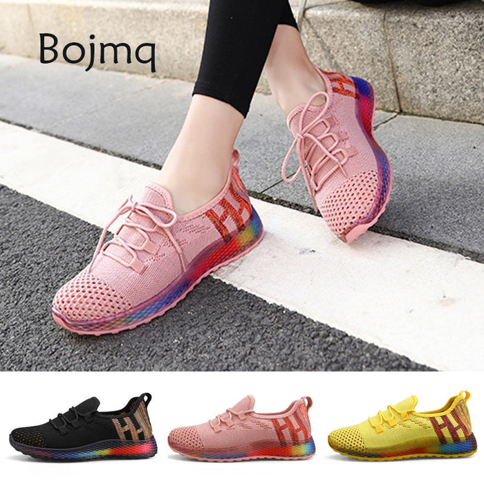 Bojmq Tenis Mujer 2020 New Arrived Women Tennis Shoes Ladies Pretty Outdoor Walking Sneakers Female Non-slip Fitness Sport Shoe