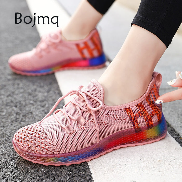 Bojmq Tenis Mujer 2020 New Arrived Women Tennis Shoes Ladies Pretty Outdoor Walking Sneakers Female Non-slip Fitness Sport Shoe