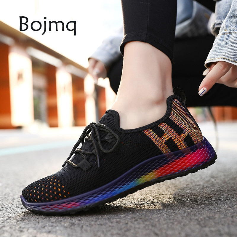 Bojmq Tenis Mujer 2020 New Arrived Women Tennis Shoes Ladies Pretty Outdoor Walking Sneakers Female Non-slip Fitness Sport Shoe