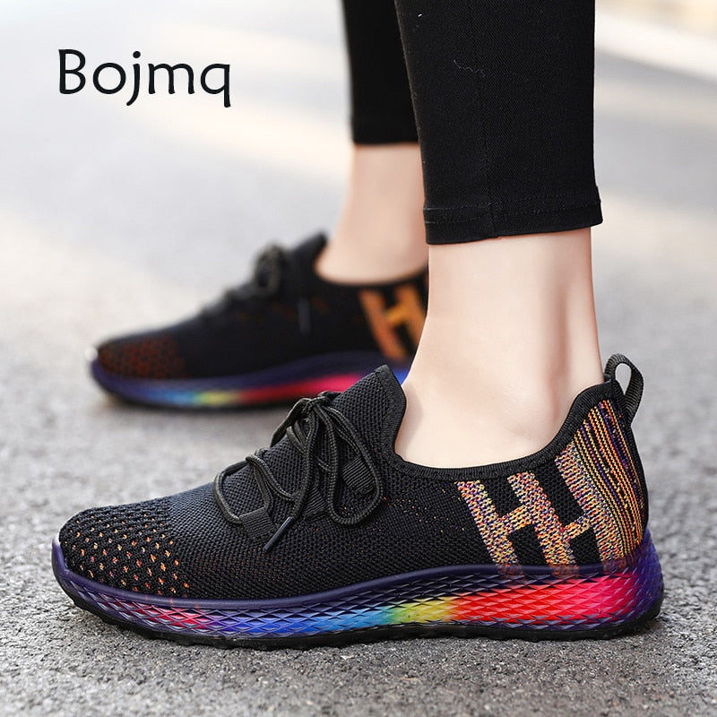 Bojmq Tenis Mujer 2020 New Arrived Women Tennis Shoes Ladies Pretty Outdoor Walking Sneakers Female Non-slip Fitness Sport Shoe