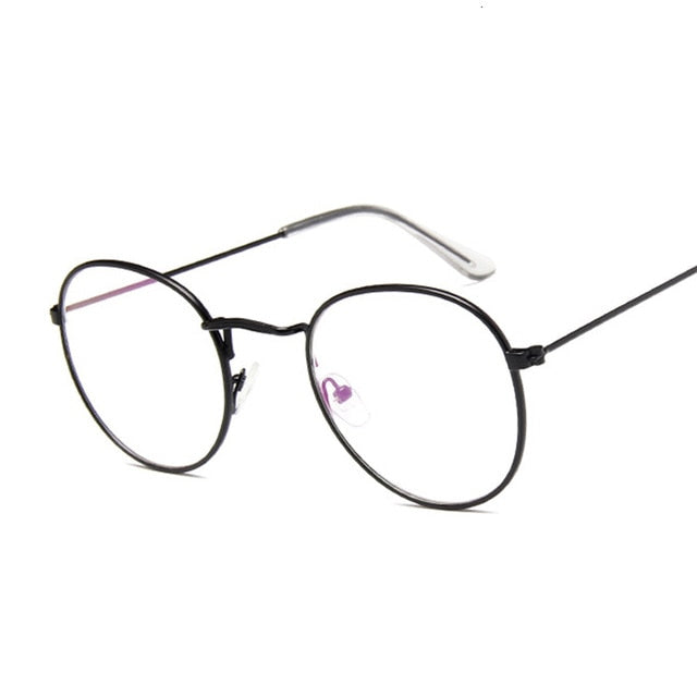 Round Rays Transparent Glasses Frames Men Women Fake Glasses Vintage Optical Myopia Eyeglasses Frames Ladies Retro Eyewear