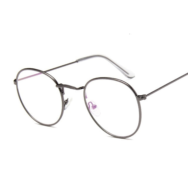Round Rays Transparent Glasses Frames Men Women Fake Glasses Vintage Optical Myopia Eyeglasses Frames Ladies Retro Eyewear