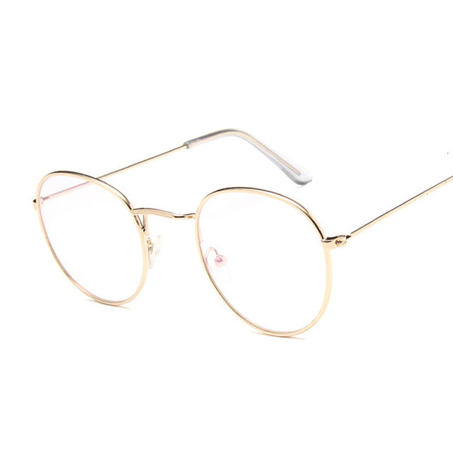 Round Rays Transparent Glasses Frames Men Women Fake Glasses Vintage Optical Myopia Eyeglasses Frames Ladies Retro Eyewear