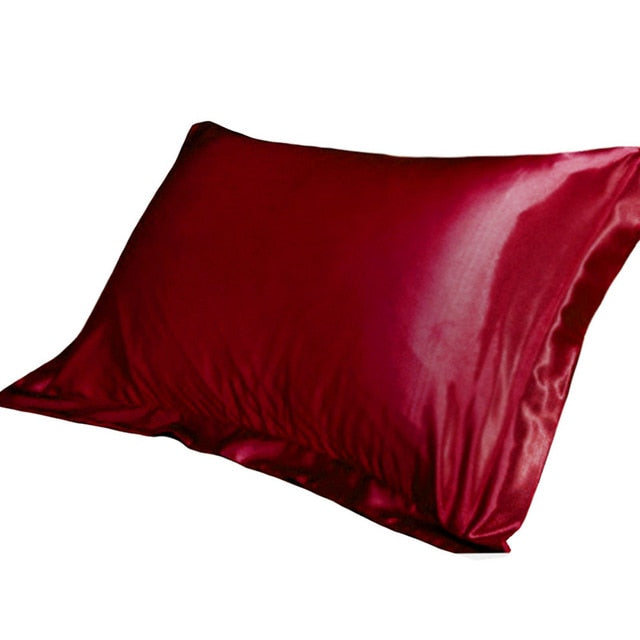 Pure Emulation Silk Satin Pillowcase Comfortable Pillow Cover Pillowcase For Bed Throw Single Pillow Covers