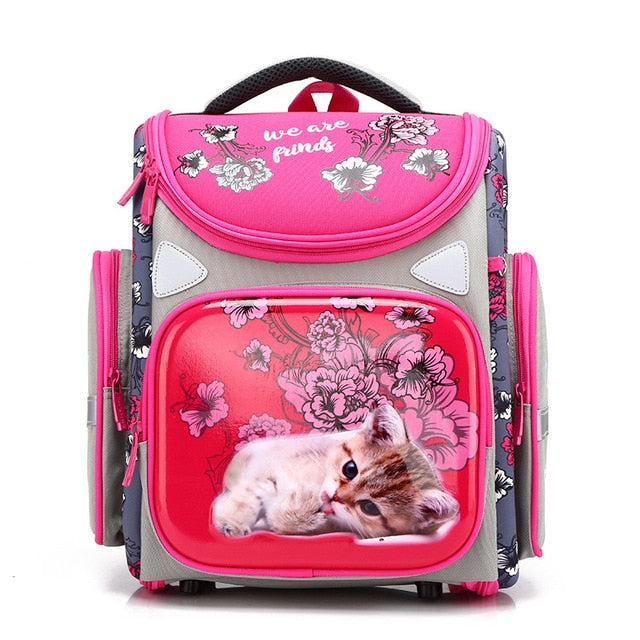 Girls Boys Cat Schoolbags Waterproof Breathable Kids 3D Cartoon School Bags Children Orthopedic School Backpacks Mochila Escolar