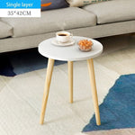 Creative Nordic Wood Low Round Coffee Table Dirty Storage Table Tea Fruit Snack Service Plate Tray Living Room Sofa Side Table