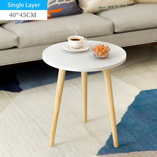 Creative Nordic Wood Low Round Coffee Table Dirty Storage Table Tea Fruit Snack Service Plate Tray Living Room Sofa Side Table