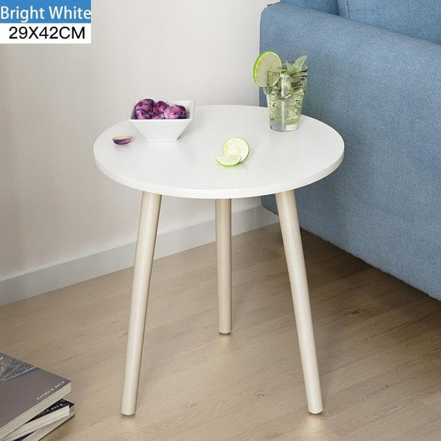 Creative Nordic Wood Low Round Coffee Table Dirty Storage Table Tea Fruit Snack Service Plate Tray Living Room Sofa Side Table