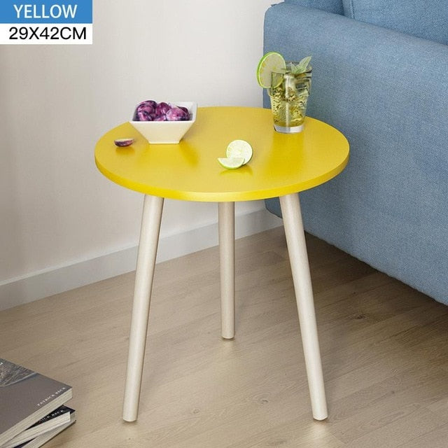 Creative Nordic Wood Low Round Coffee Table Dirty Storage Table Tea Fruit Snack Service Plate Tray Living Room Sofa Side Table