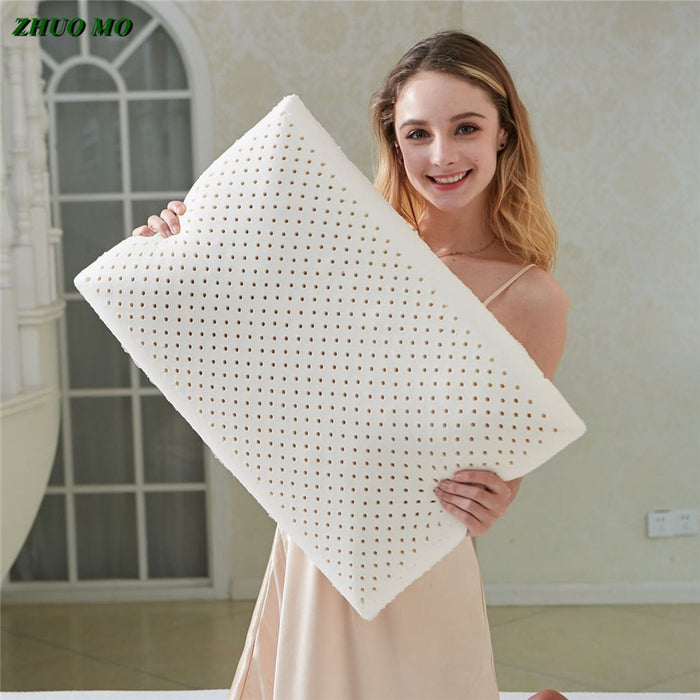 ZHUO MO 60x40cm Natural Latex Pillow Sleeping Bedding Cervical Massage Pillow Health Neck Bonded Head Care Memory Pillow