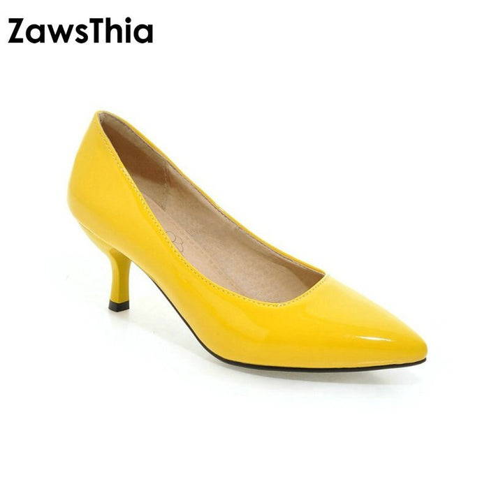 ZawsThia high heels women pumps thin heel classic yellow purple sexy ladies office career shoes woman dress shoes stilettos