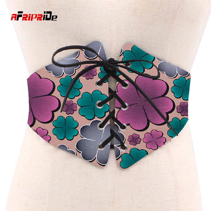 2019 African Print Waist Corset Belt Button Skirts for Women Gift African Waist Jewerly Ladies Lace-up Belts Size M-6XL SP039