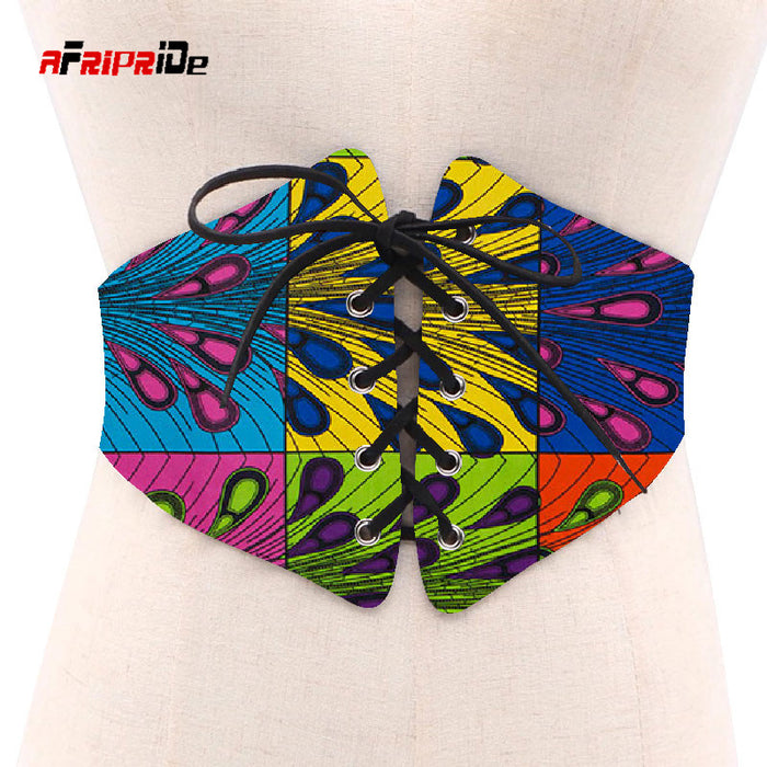 2019 African Print Waist Corset Belt Button Skirts for Women Gift African Waist Jewerly Ladies Lace-up Belts Size M-6XL SP039