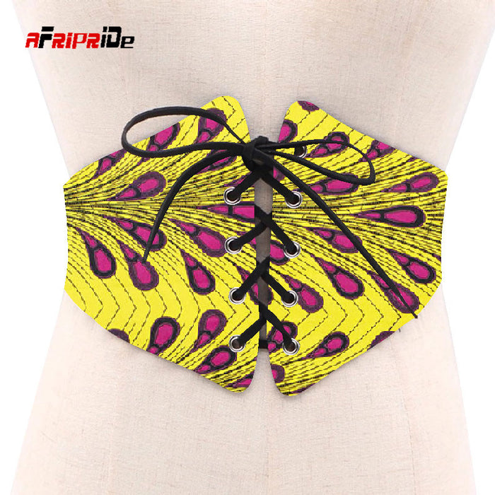 2019 African Print Waist Corset Belt Button Skirts for Women Gift African Waist Jewerly Ladies Lace-up Belts Size M-6XL SP039