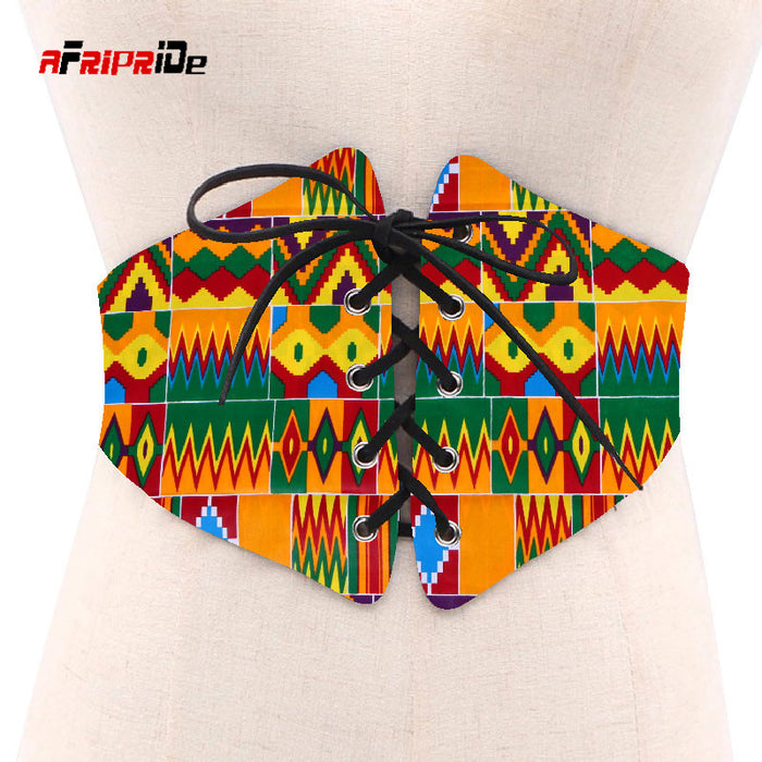 2019 African Print Waist Corset Belt Button Skirts for Women Gift African Waist Jewerly Ladies Lace-up Belts Size M-6XL SP039