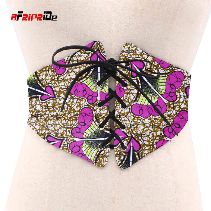 2019 African Print Waist Corset Belt Button Skirts for Women Gift African Waist Jewerly Ladies Lace-up Belts Size M-6XL SP039