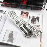 24 styles Unisex Canvas Belts Letters Printed D Ring Double Buckle Punk Waist Strap Women Men Teenager Long Wide white Belt