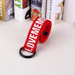 24 styles Unisex Canvas Belts Letters Printed D Ring Double Buckle Punk Waist Strap Women Men Teenager Long Wide white Belt