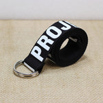 24 styles Unisex Canvas Belts Letters Printed D Ring Double Buckle Punk Waist Strap Women Men Teenager Long Wide white Belt