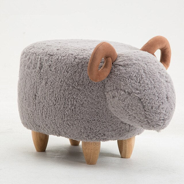 Sheep Storage Stool Animal Ottoman Footrest Stool/Padded Seat with Vivid Adorable Animal-Like Features Storage Ottoman Bench