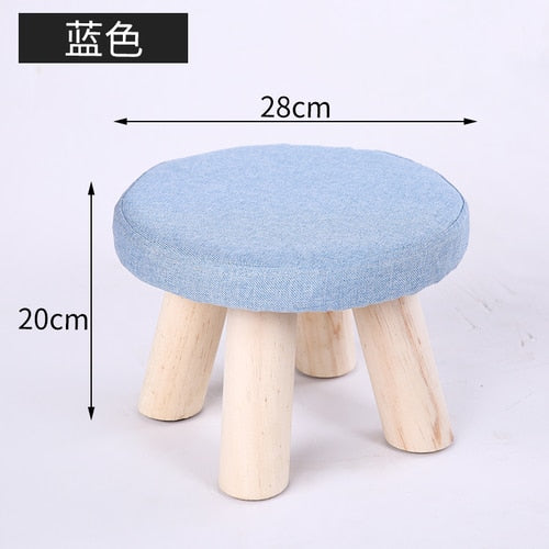 20 Color Small Stool Wooden Ottomans with Linen Cotton Cover Dining Benches Home Furniture Sofa Animal Round chair mx7081737