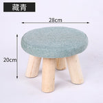 20 Color Small Stool Wooden Ottomans with Linen Cotton Cover Dining Benches Home Furniture Sofa Animal Round chair mx7081737