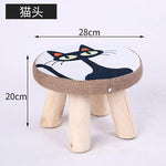 20 Color Small Stool Wooden Ottomans with Linen Cotton Cover Dining Benches Home Furniture Sofa Animal Round chair mx7081737