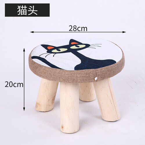 20 Color Small Stool Wooden Ottomans with Linen Cotton Cover Dining Benches Home Furniture Sofa Animal Round chair mx7081737