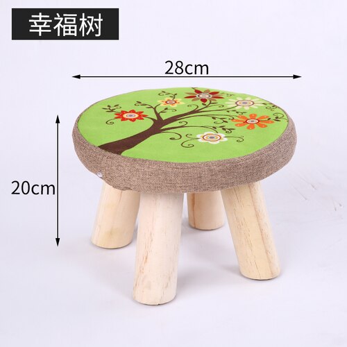 20 Color Small Stool Wooden Ottomans with Linen Cotton Cover Dining Benches Home Furniture Sofa Animal Round chair mx7081737