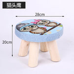 20 Color Small Stool Wooden Ottomans with Linen Cotton Cover Dining Benches Home Furniture Sofa Animal Round chair mx7081737