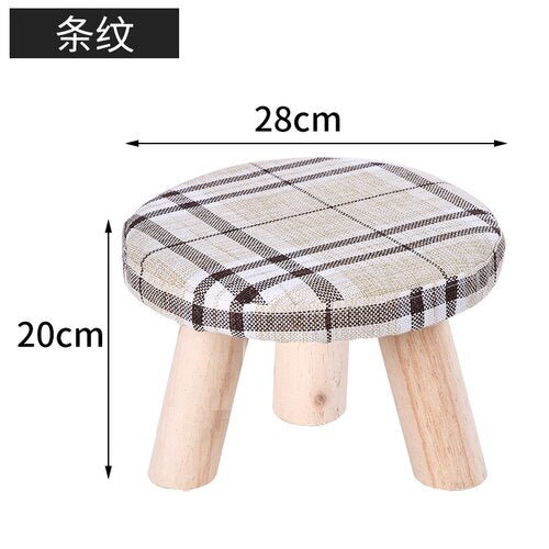 20 Color Small Stool Wooden Ottomans with Linen Cotton Cover Dining Benches Home Furniture Sofa Animal Round chair mx7081737